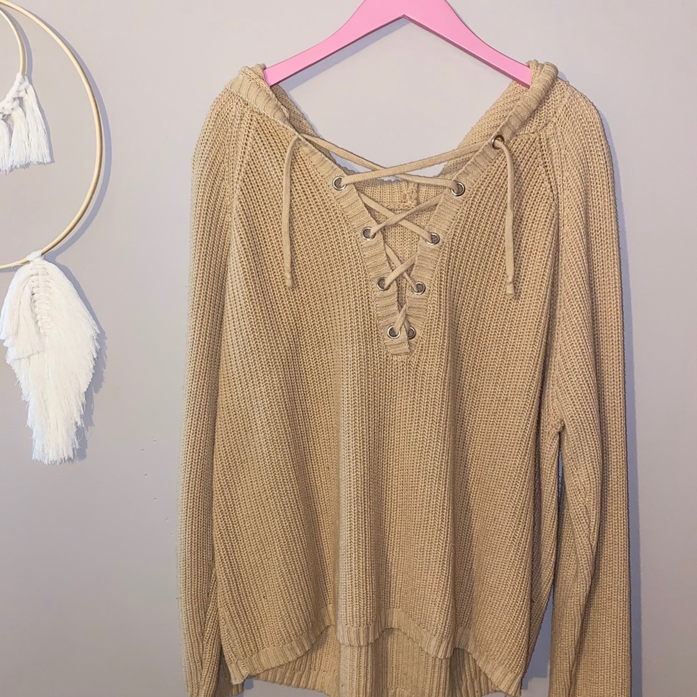 Oversized sweater with hoodie